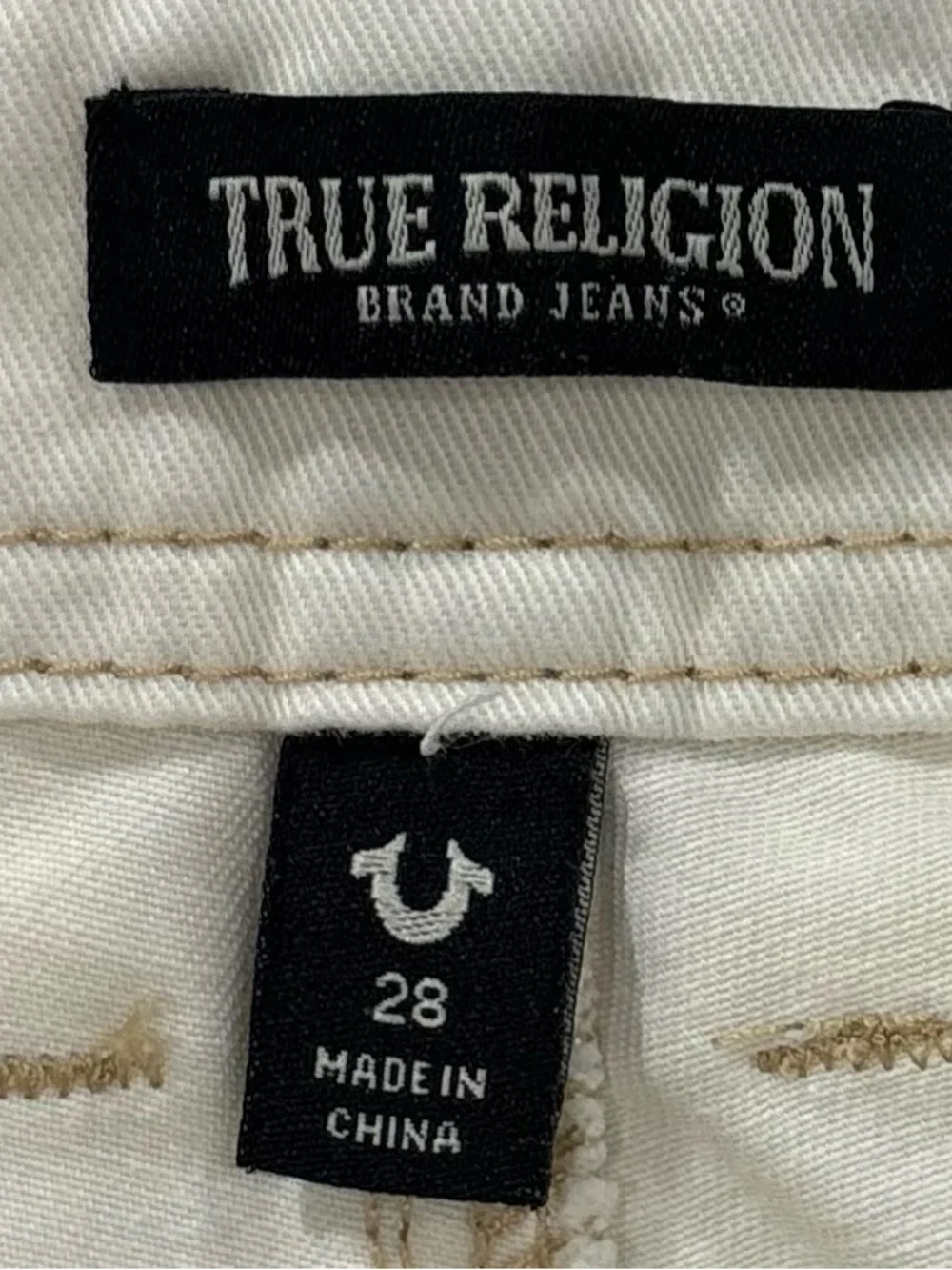 True Religion Ivory Straight Leg Cargo Pants Men’s Size 28